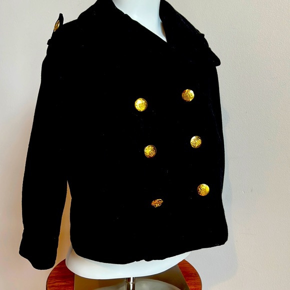 Wool blend military style pea coat - Picture 1 of 8
